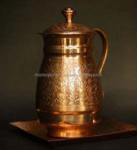 Vaso de Cobre Puro con Acabado Martillado, Asa Resistente, Reutilizable, Diseño Clásico para Beber Saludablemente, Elegante para la Mesa del Comedor - Product Image 4