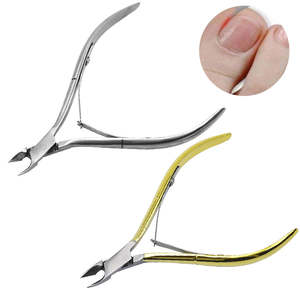 Coupe-ongles professionnel pour pédicure, élimination des peaux mortes, en acier inoxydable, coupe-ongles courbé et tranchant, pince à cuticules dorée, à mâchoires larges pour les doigts - Product Image 2