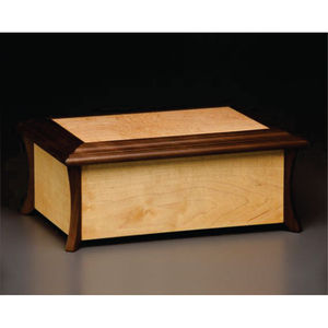 Urna de Madera Dura Bicolor Hecha a Mano, Moderna y Minimalista, Recipiente Funerario para Cremación, Regalo Conmemorativo de Alta Gama, Calidad de Mueble - Product Image 1