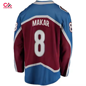 Maillot de hockey sur glace personnalisé 100 % polyester, séchage rapide, respirant, col en V, double sangle, coupe classique, best-seller - Product Image 2