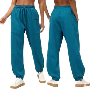 Pantalones Deportivos Cargo de Felpa Azul Marino, Cintura Media, Cordón Ajustable, Corte Regular, Largos, Casuales, de Verano, Impermeables, Transpirables, con Bolsillos - Product Image 5