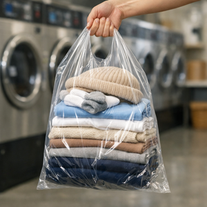 Bolsas de plástico LDPE al por mayor para llevar comida, de calidad alimentaria, transparentes, reutilizables, extra grandes 35x60cm, hechas en Indonesia - Product Image 1