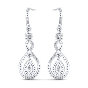 REYES High Quality 925 Sterling <b>Silver</b> Moissanite <b>Dangle</b> Drop <b>Earrings</b> For Women Luxury Rhodium Plated Wedding Gift Fine Jewelry - Product Image 4