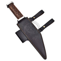 Nouveau couteau Seax artisanal à nœuds celtiques gravés avec manche en bois, meilleur couteau de survie et de chasse pour l'extérieur, couteau sax médiéval