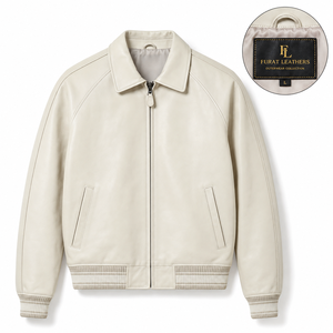 FURAT LEATHERS Abrigos Varsity de Piel de Oveja Personalizados de Fábrica, Transpirables, con Cuello Alto y Cierre de Cremallera Frontal, Casuales de Otoño para Hombre - Product Image 1