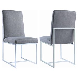 ชุดเก้าอี้รับประทานอาหารทรงลูกบาศก์สีเทา 2 ตัว - Product Image 2