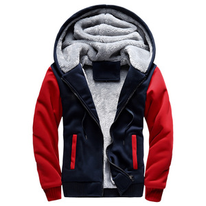 Chaqueta de Forro Polar con Capucha para Hombre, Chaqueta Informal de Invierno con Cierre, Forro de Sherpa, Corte Regular, Color Sólido, Diseño Cortavientos - Product Image 3