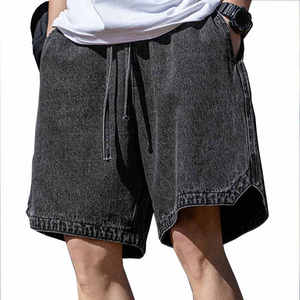 Men's 100% Cotton Fleece Sweat Shorts Baggy Denim <b>Jean</b> Shorts Fashion Loose <b>Work</b> Shorts for Adults Bib Shorts & Tights - Product Image 4