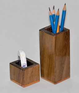 Organisateur rotatif rond pour fournitures artistiques, porte-stylos en bois et rangement de bureau pour crayons - Product Image 4