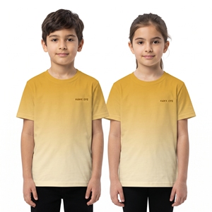 T-shirts décontractés unisexes pour enfants, à col rond, à manches courtes, bicolores, avec sublimation ombrée, pour garçons et filles, vente en gros - Product Image 1