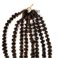 Popolari estensioni per trecce a box braid pre-annodate in fibra a bassa temperatura Ombré da 24 pollici, con dreadlock e punta arricciata, per donne nere