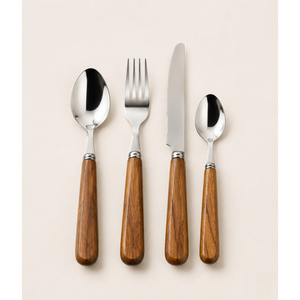 Juego de Cubiertos de Acero Inoxidable Premium con Mango de Madera Natural para Hoteles y Restaurantes, Eventos de Gastronomía, Precio Económico - Product Image 5
