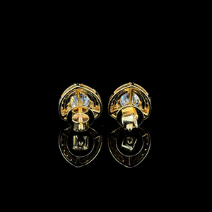 Pendientes de Diamantes Redondos con Corte Brillante para Mujer, Clásicos con Halo, Oro Sólido de 9K, Lujosos y Modernos, Chapados en Rodio - Product Image 4