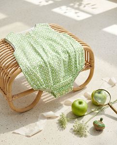 Combinaison bébé premium 100% coton biologique sans manches, body pour nouveau-né, vêtements d'été, imprimé cercle vert - Product Image 3