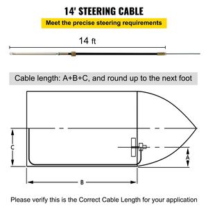 Kit Cavo di Controllo Fuoribordo per Sistema di Sterzo Marino 14FT 3/4'' SH - Ricambi e Accessori di Alta Qualità per la Sterzatura della Barca - Product Image 3