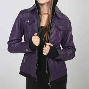 Chaqueta moderna para mujer, chaqueta de cuero genuino, cálida, ajustada, de manga larga, abrigo exterior, chaqueta acolchada para mujer - Product Image 2