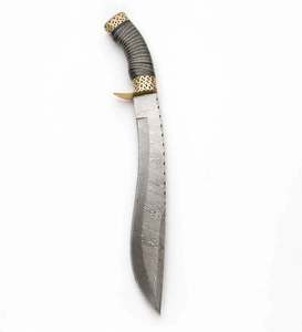 Handcrafted Patterned Steel Ornate Utility <b>Craft</b> <b>Tool</b> Ribbed Black Handle Executive Display Piece - Product Image 2