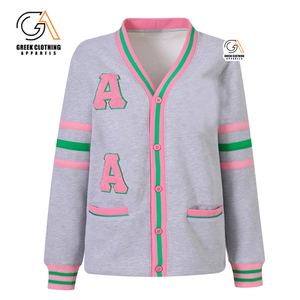 Suéter Cárdigan Largo de Punto Abierto por Delante para Mujer, Moda Alpha Kapa Soror, Otoño-Invierno, Venta al Por Mayor - Product Image 6