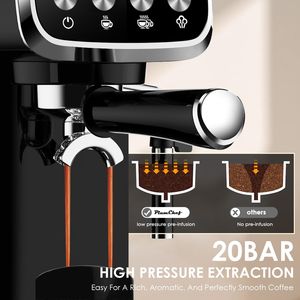 Cafetera Espresso Vertical Slim de 20 Bares con Calentador de Tazas Integrado y Tanque Desmontable de 43 oz, Espresso Intenso con Espumador de Leche - Product Image 3