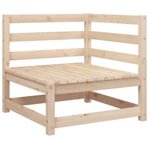 Grand ensemble de canapés de jardin en pin naturel, meubles d'extérieur élégants en bois massif - Product Image 4