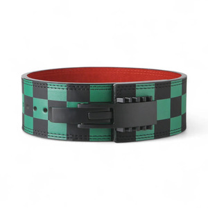 Green Black Checkered Cowhide <b>Weight</b> Lifting Belts Adjustable Buckle Waist Support Unisex Strength <b>Training</b> Gear for Deadlifts - Product Image 4