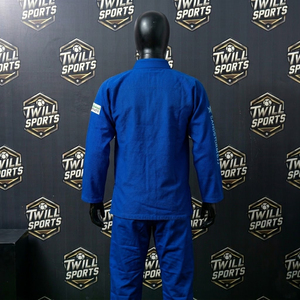 Custom <b>Blue</b> Brazilian Jiu Jitsu Gi Suit Heavyweight BJJ Kimono Uniform for Men Martial Arts Training - Product Image 3