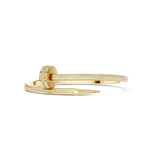 Bracelet en or avec diamants de laboratoire – Bracelet jonc enveloppant en diamants ronds – Bijoux de luxe modernes en diamants - Product Image 1