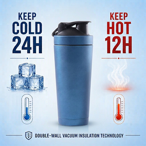 Bouteille shaker à protéines portable en acier inoxydable 750 ml (25 oz) avec logo personnalisé pour la gym et les sports - Product Image 2