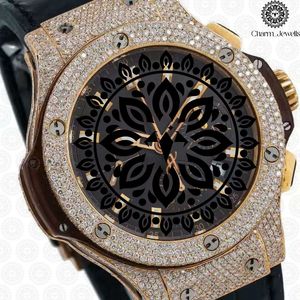 Montre de luxe pour homme Charm Jewells, boîtier en or jaune, mouvement automatique mécanique, boîtier en acier inoxydable, cadran de 40 mm, résistance à l'eau 10 bars - Product Image 1