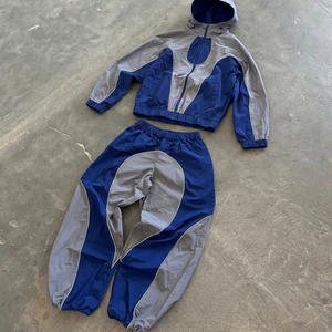 Custom Manufacturers Nylon Jacket and Nylon Tracksuit <b>Pants</b> Joggers 3m Reflective Windbreaker Sweatsuit Tracksuit for Men - Product Image 2