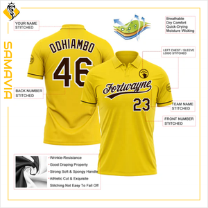 เสื้อโปโลโบว์ลิ่ง SAMAVIA แบบสั่งทำได้สำหรับผู้ใหญ่ ยูนิเซ็กซ์ 1 ตัว ชุดกีฬา พิมพ์ลายแบบ Sublimation ชุดทีม OEM ป้องกันแบคทีเรีย แห้งเร็ว - Product Image 3