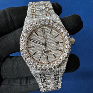 Montre BOJ A.P Premium VVS Diamants Luxe Verre Alliage Acier Inoxydable 20mm Entièrement Sertie Moissanite Double Mouvement 41 MM Hip Hop - Product Image 1