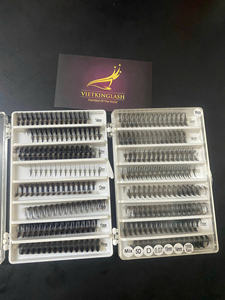 Best selling Wispy fan in line fan <b>premade</b> <b>lash</b> fans <b>lash</b> extensions premium tray fan <b>lashes</b> D curl wholesale tray fluffy volume - Product Image 3