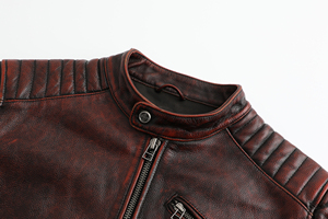 Custom Men's Slim Fit Varsity <b>Jacket</b> New Fashion Premium Quality 100% Original Warm Breathable Cow <b>Leather</b> with Stand Collar - Product Image 5