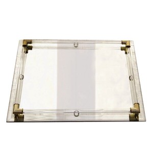 Acrylic <b>Mirror</b> Decorative Brass Handle Mason Tray Manufacturing by Lametierartz in Indian Design handmade indian servings trays - Product Image 3