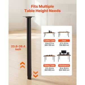 Pieds de meubles en acier réglables de 24 à 40 pouces, capacité maximale de 1200 lb, installation rapide et robuste pour meubles de maison - Product Image 3