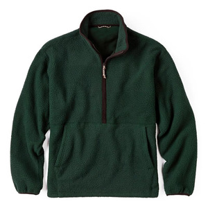 Pull en molleton à col zippé vert foncé pour homme, coupe classique, coupe-vent, vêtements décontractés d'automne - Product Image 6