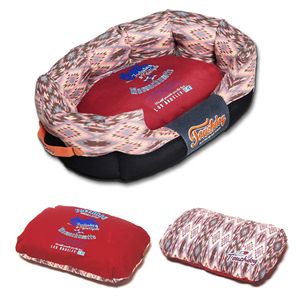 Vintage 70s Tribal Diamond Patterned Ultra Plush <b>Dog</b> <b>Bed</b> Rectangular Rounded Pet <b>Bed</b> - Product Image 4