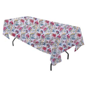 Nappe rectangulaire sur mesure, imprimée à la main, motif floral bohème, extra large, pour décoration de table à manger, cadeaux pour la maison - Product Image 4