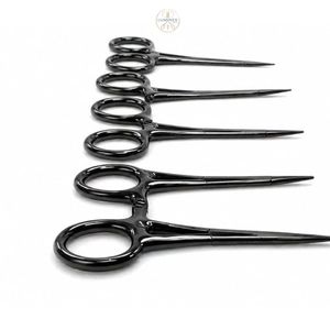 LUMINEX IMPEX Black Grounded Hemostat Locking Carbon Steel Lightweight Precision Work Smooth Work Pliers White Handle High - Product Image 3