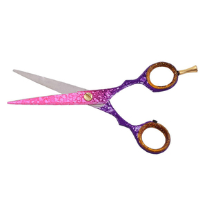 Professional Hair Scissors Stainless Steel Sharp <b>Blade</b> Long Handle Right Handed For <b>Barber</b> Use Low MOQ Training Use <b>Barber</b> Curvd - Product Image 2