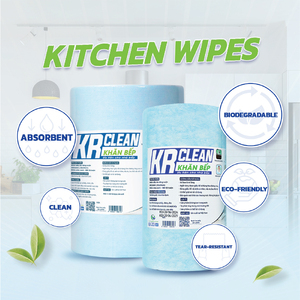 OEM Bulk Supply Absorbent <b>Kitchen</b> Wipes 200 Sheets 20x20cm <b>Paper</b> Towel Roll for Cleaning and Dining Napkins Use - Product Image 2