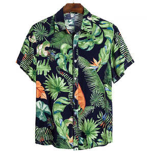 Camisa Hawaiana de Manga Corta para Hombre, Verano, Playa, Venta al Por Mayor de Fábrica, Personalización - Product Image 1