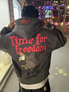 เสื้อฮู้ดผ้าคอตตอน100% มีซิปรูดโอเวอร์ไซส์สำหรับผู้ชายเสื้อฮู้ดดีไซน์3D น้ำหนักมากโลโก้ออกแบบได้ตามที่ต้องการ - Product Image 4