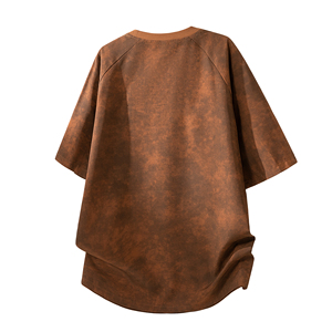 Camiseta de Manga Corta para Hombre, con Logotipo Personalizado OEM, Estilo Minimalista Tie-Dye, Cuello Redondo, Hombros Caídos, Transpirable, de Seda Helada, para Uso Diario Informal de Verano - Product Image 2