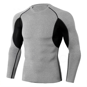 Haute qualité hommes Sport Compression chemise personnalisé serré t-shirt pour Fitness Gym nouvelles couleurs unies respirant Rash Guard pour - Product Image 1