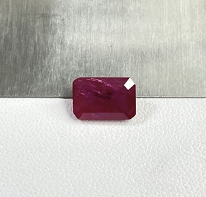 100% Natural <b>Ruby</b> Mozambique Heat Octagon Cut 3.06 Carat Reddish Pink Color July Birthstone for Jewellery Making at Best Price - Product Image 5