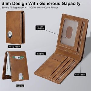 Portafoglio Sottile Furid per Uomo con Blocco RFID, Bifold con Tasca Frontale Porta Carte, in Pelle Compatibile con AirTag - Product Image 3