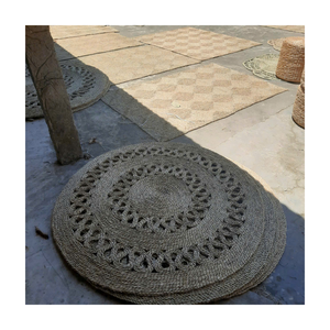 Tapis tressé en jonc de mer naturel fait main au Vietnam, pour salon, chambre, salle à manger, décoration - Product Image 1