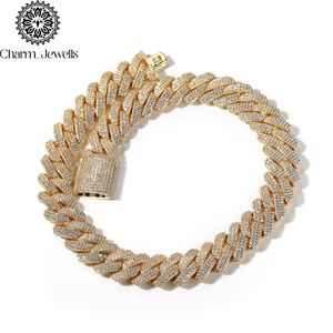 Collier pour homme en moissanite Charm Jewells, plaqué or 14 carats, chaîne à maillons style hip-hop, coupe brillante, boule en argent, certifié IGI, idéal pour les fêtes - Product Image 1